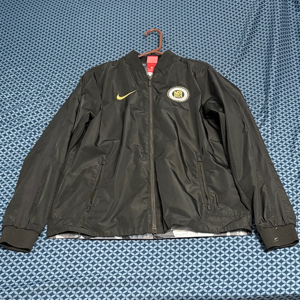 Rare Nike Men's Black Jacket with Gold Details